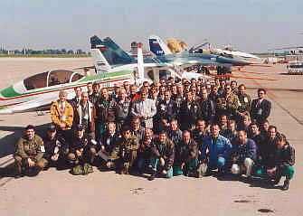 Pilots attending a briefing at the 1994 ILA who then went on to set up the Mayday Foundation.